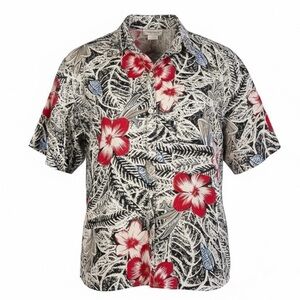 Vintage Jessica Scott 90s Hawaiian Print Boxy Shirt Large Button Up Top